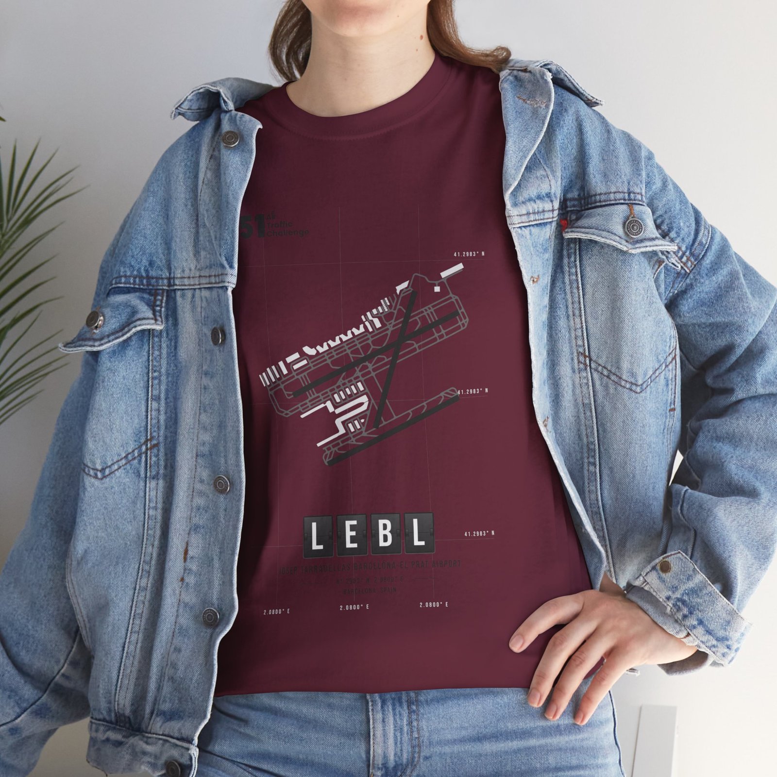 LEBL (Barcelona) Airport - Unisex Heavy Cotton Tee - 51ATC - Imagen 131