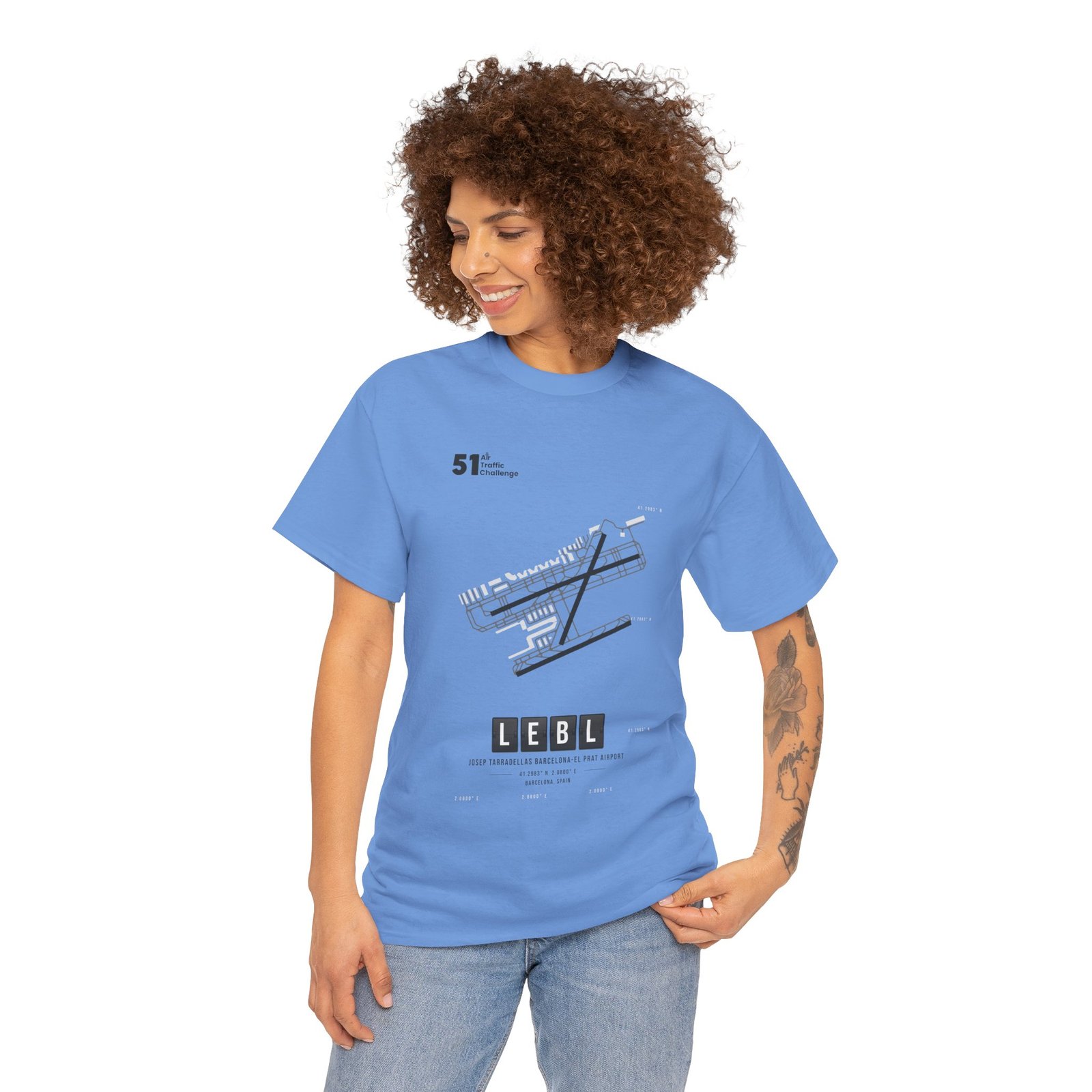 LEBL (Barcelona) Airport - Unisex Heavy Cotton Tee - 51ATC - Imagen 281