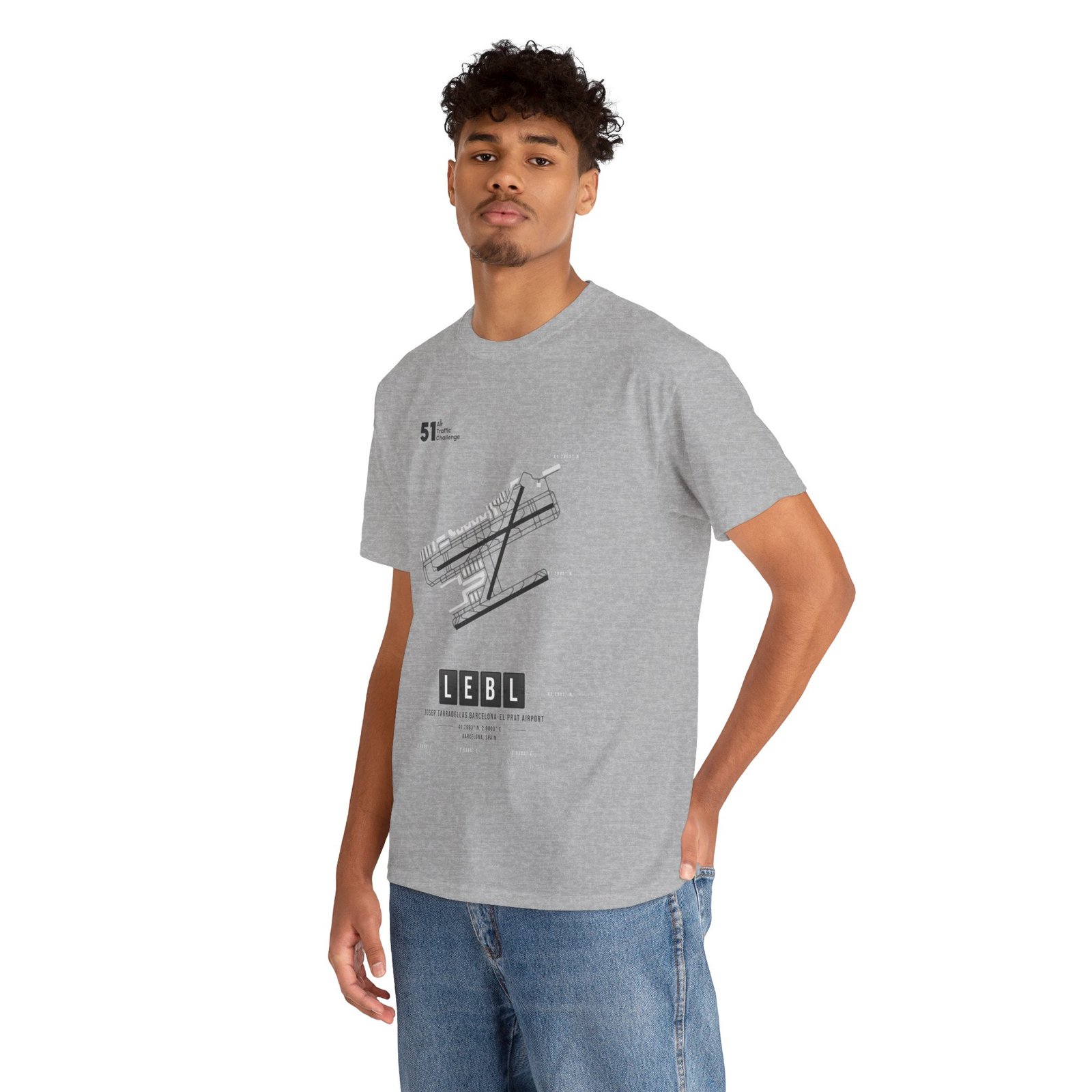 LEBL (Barcelona) Airport - Unisex Heavy Cotton Tee - 51ATC - Imagen 95