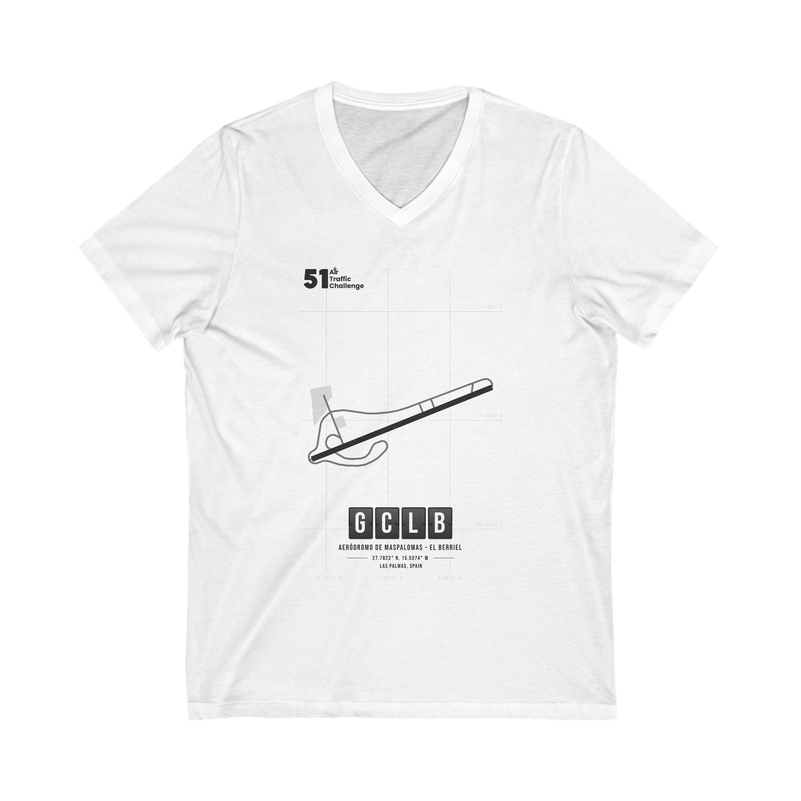 GCLB Air Traffic Hub: Flight Control Excellence Unisex Jersey Short Sleeve V-Neck Tee - Imagen 3