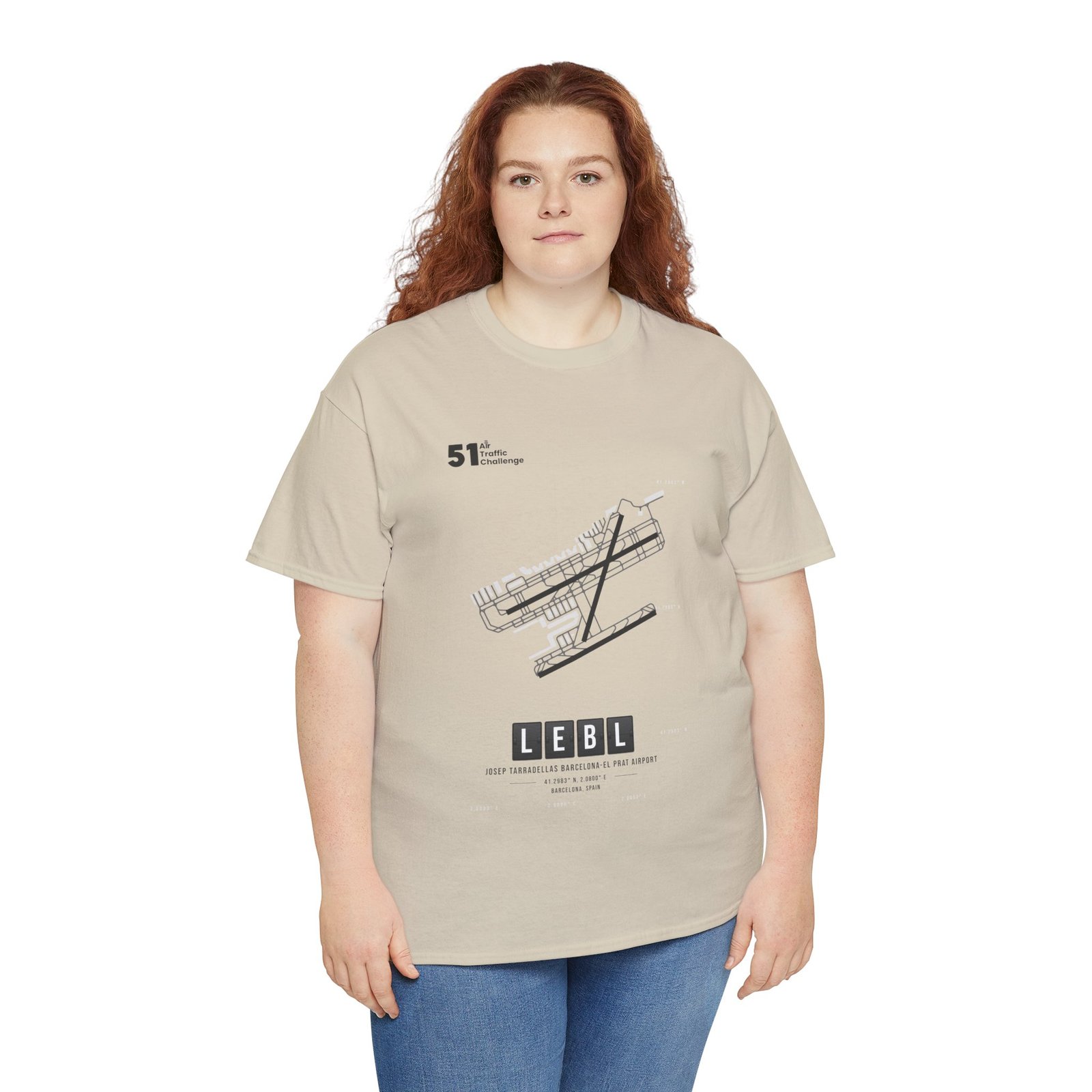 LEBL (Barcelona) Airport - Unisex Heavy Cotton Tee - 51ATC - Imagen 69