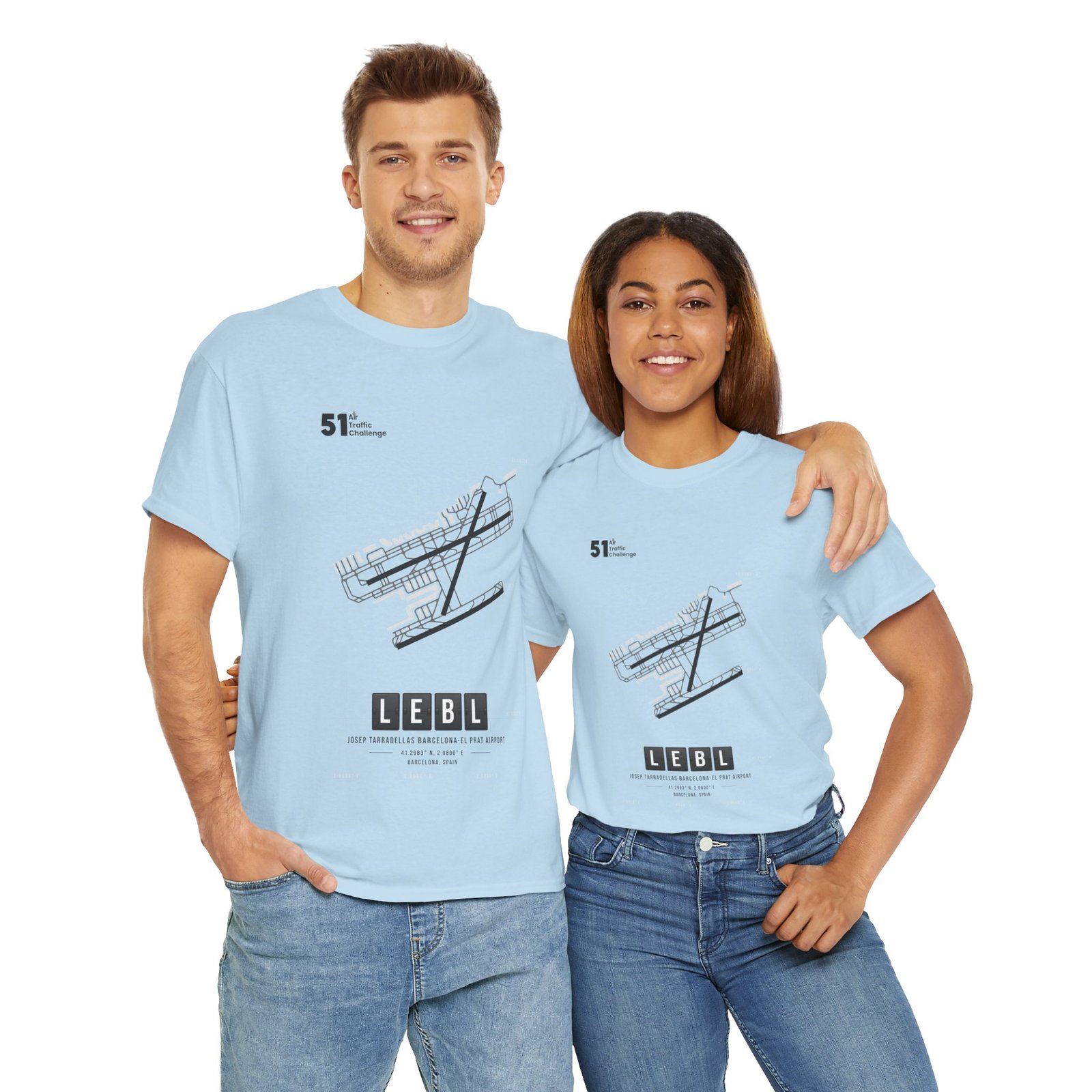 LEBL (Barcelona) Airport - Unisex Heavy Cotton Tee - 51ATC - Imagen 267