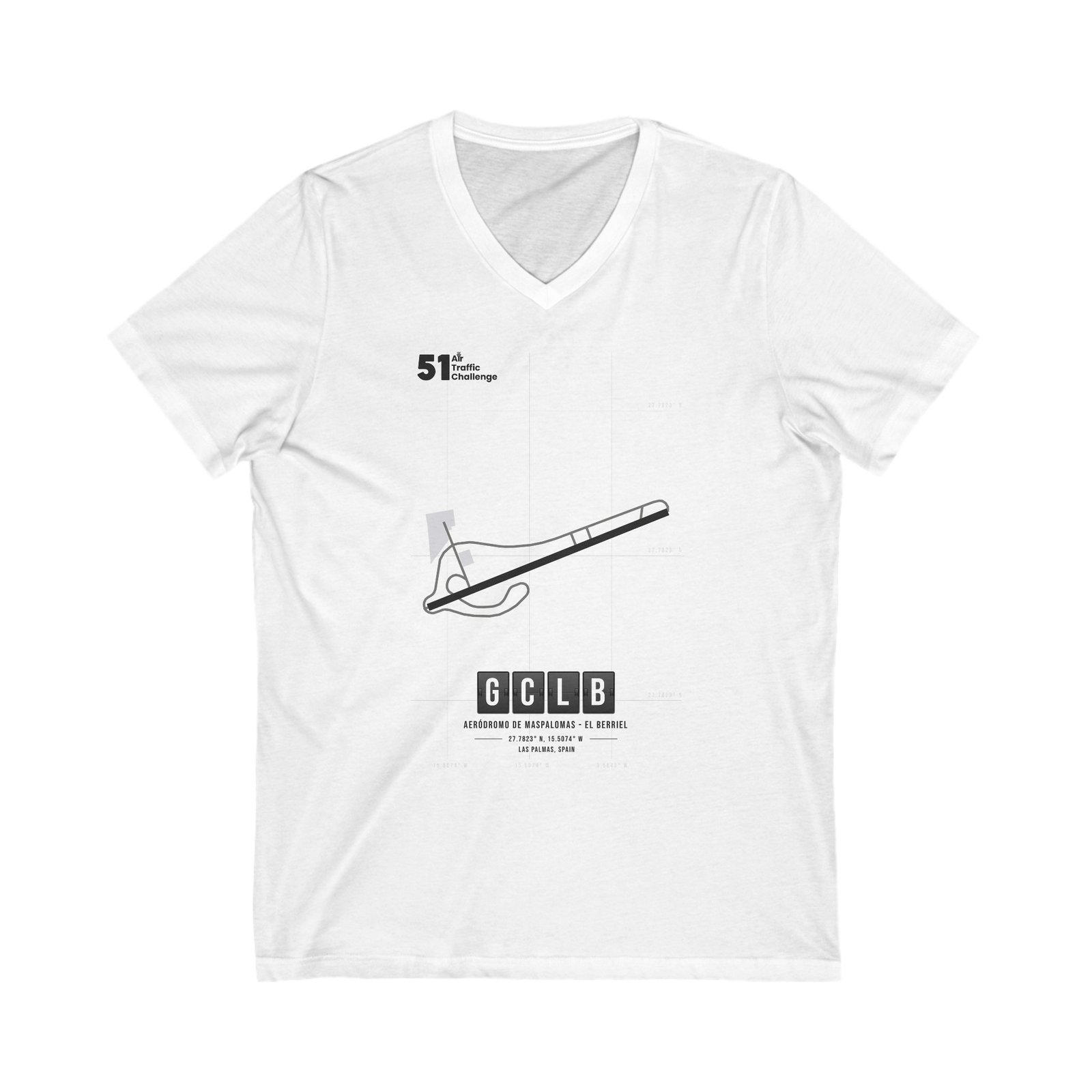 GCLB Air Traffic Hub: Flight Control Excellence Unisex Jersey Short Sleeve V-Neck Tee - Imagen 3